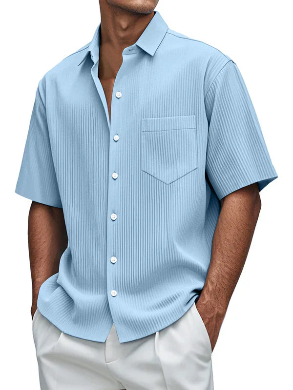 spring-sale-men-s-daily-loose-solid-color-vertical-pit-short-sleeved-shirt-4355