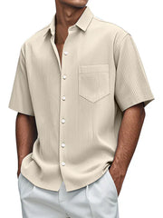 spring-sale-men-s-daily-loose-solid-color-vertical-pit-short-sleeved-shirt-4355