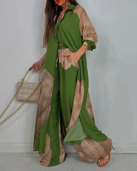 spring-sale-women-s-v-neck-printed-top-pants-casual-set-3722