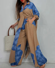 spring-sale-women-s-v-neck-printed-top-pants-casual-set-3722